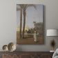Canvas art print featuring a warm-toned composition with architecture and open sky displayed in a modern interior space.