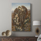 Canvas art print featuring a dark allegorical scene with muted tones and emotional weight displayed in a modern interior space.