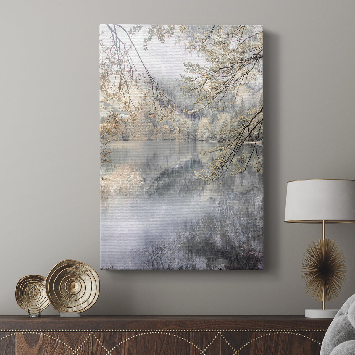 Misty Lake - Canvas Art Print