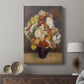 Canvas art print featuring a bouquet with rich tones and painterly detail displayed in a modern interior space.