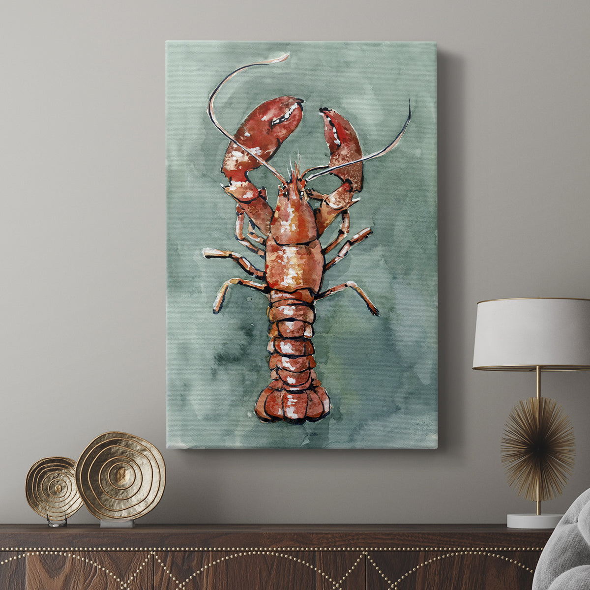 Aquatic Lobster II - Canvas Art Print