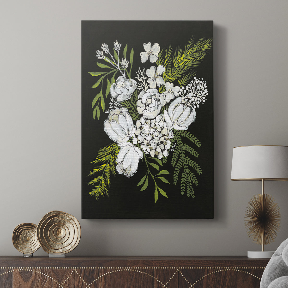 Alabaster Bouquet II - Canvas Art Print