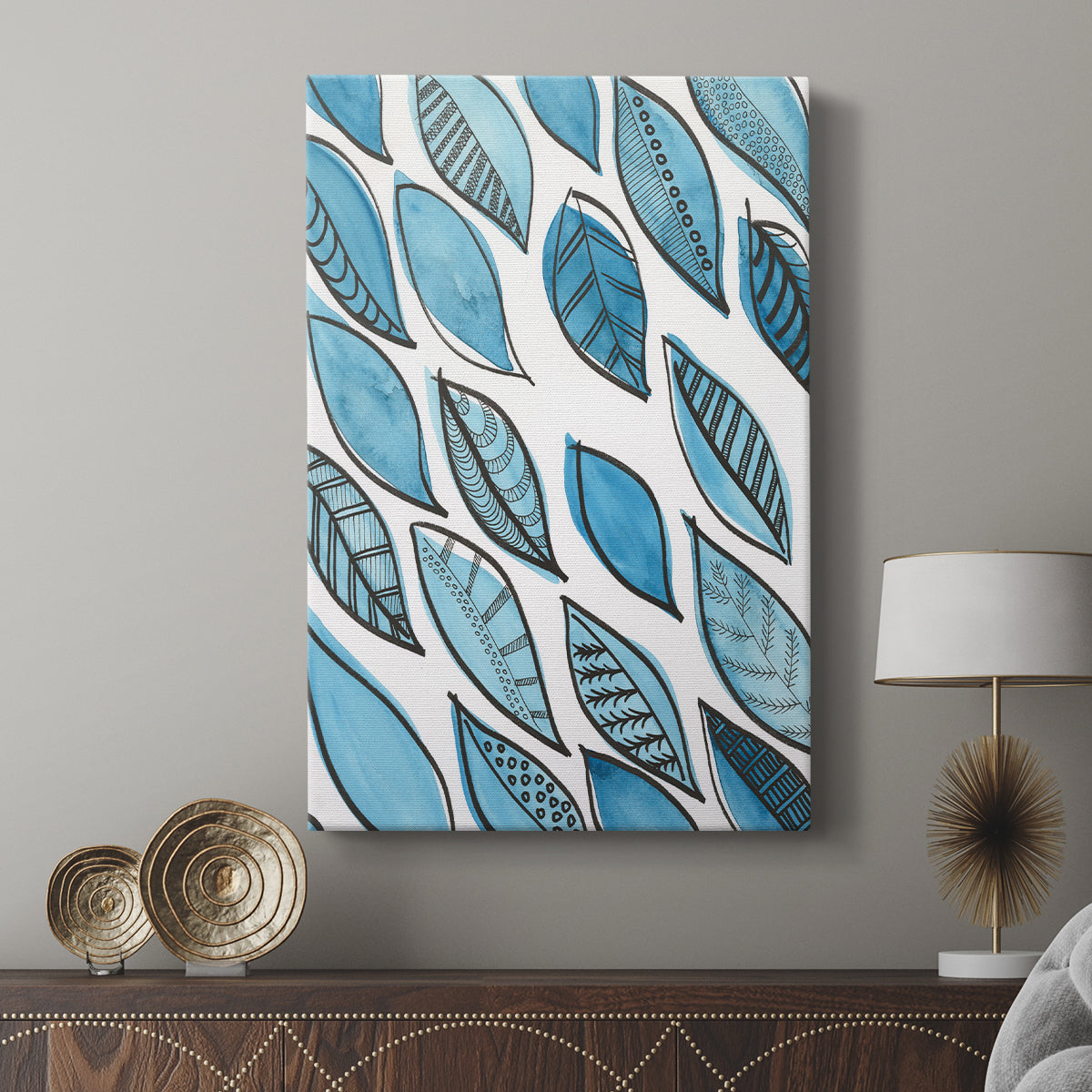 Patterned Leaf Shapes I - Canvas Art Print