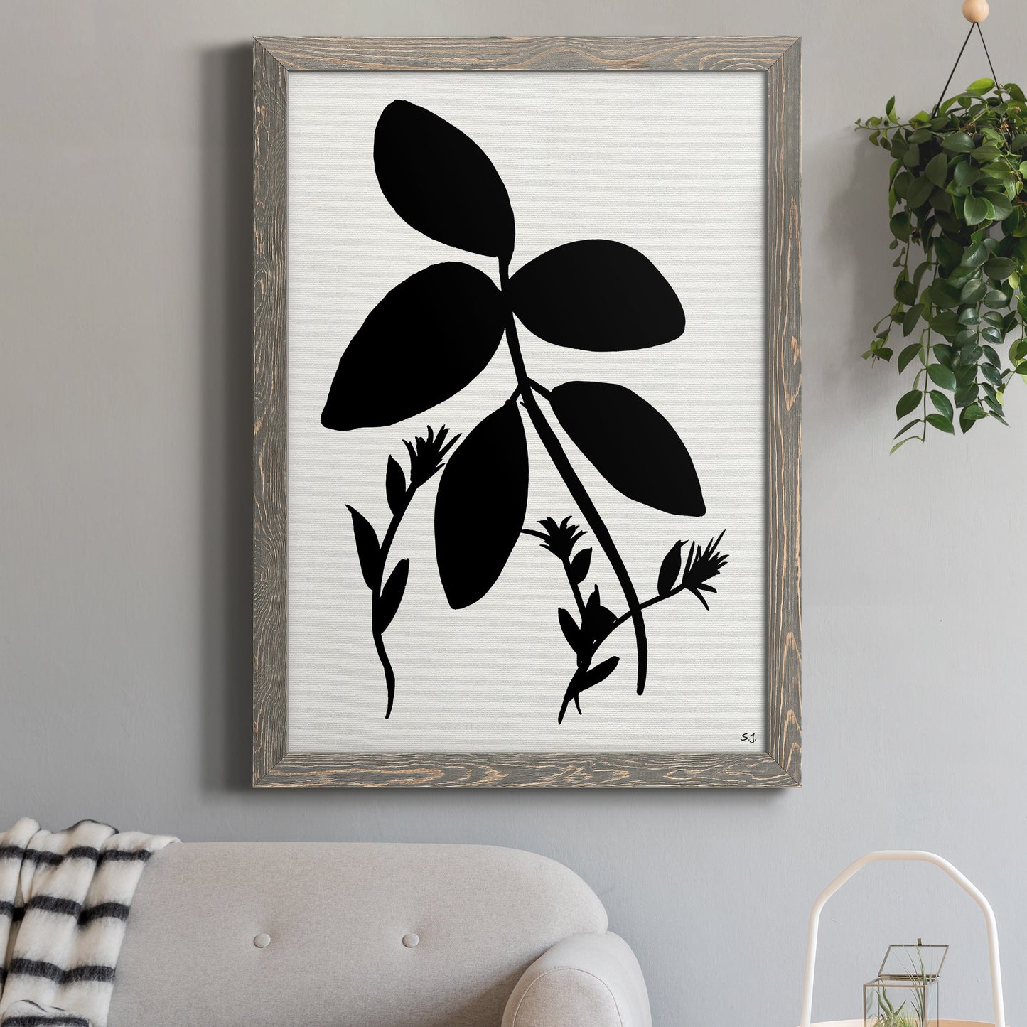 Silhouette Garden II - Premium Canvas Framed in Barnwood - Ready to Hang