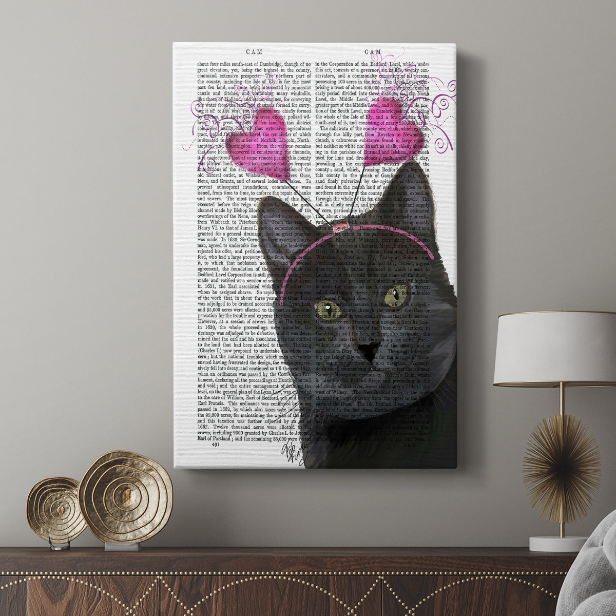 Black Cat Valentines - Canvas Art Print
