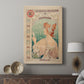 Canvas art print featuring a decorative poster with elegant female figure and flowing lines displayed in a modern interior space.