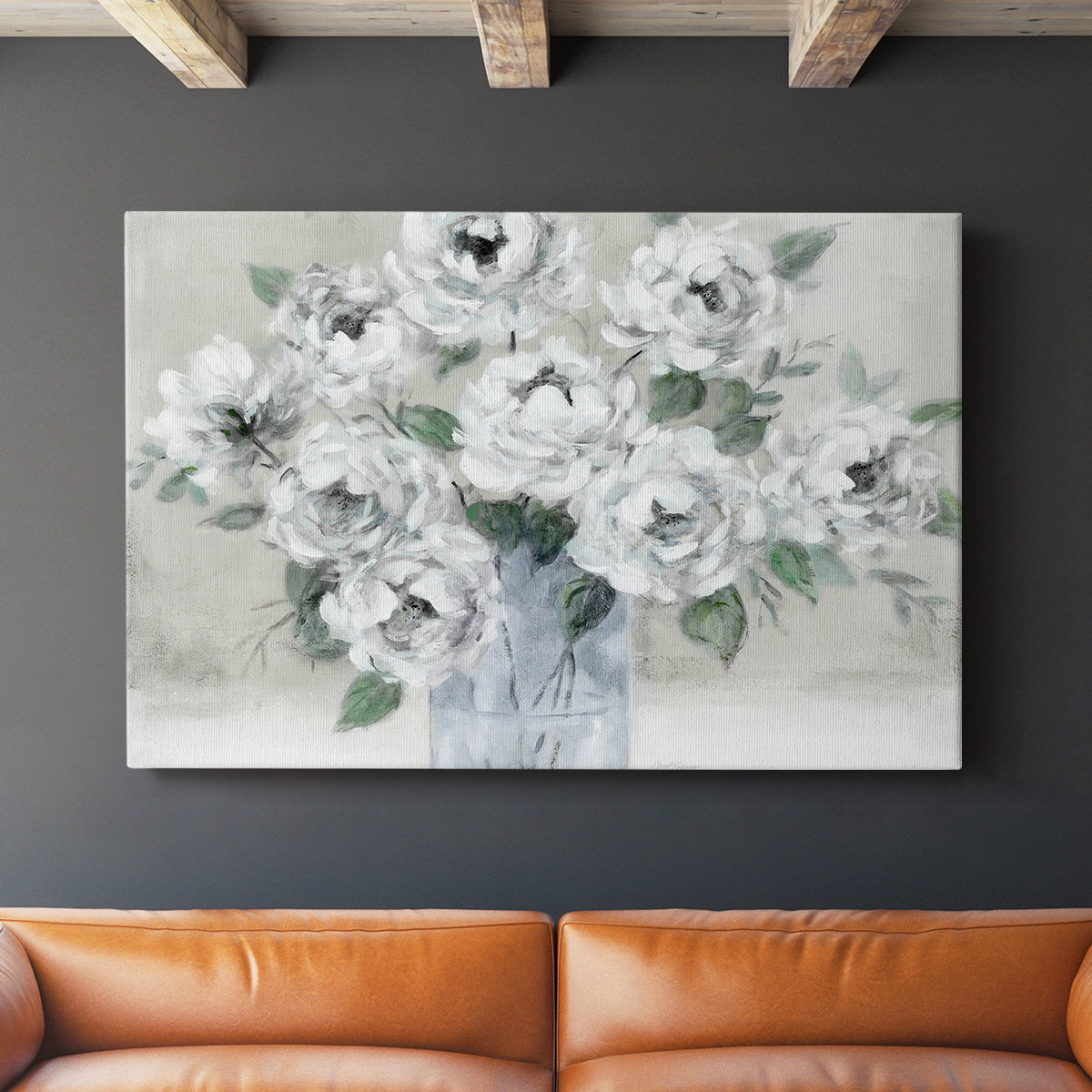 Tender White Roses - Canvas Art Print