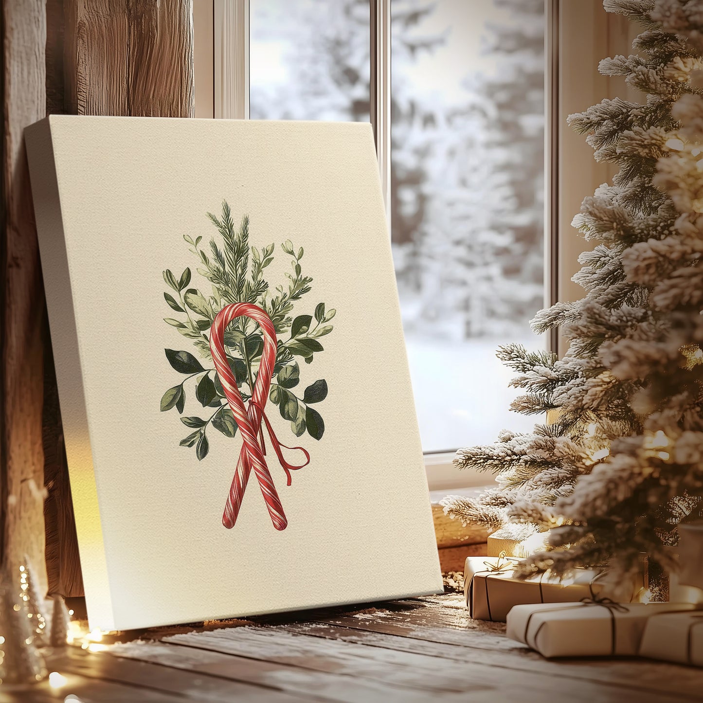 Midnight of Tinsel-Gold Star - Canvas Art Print