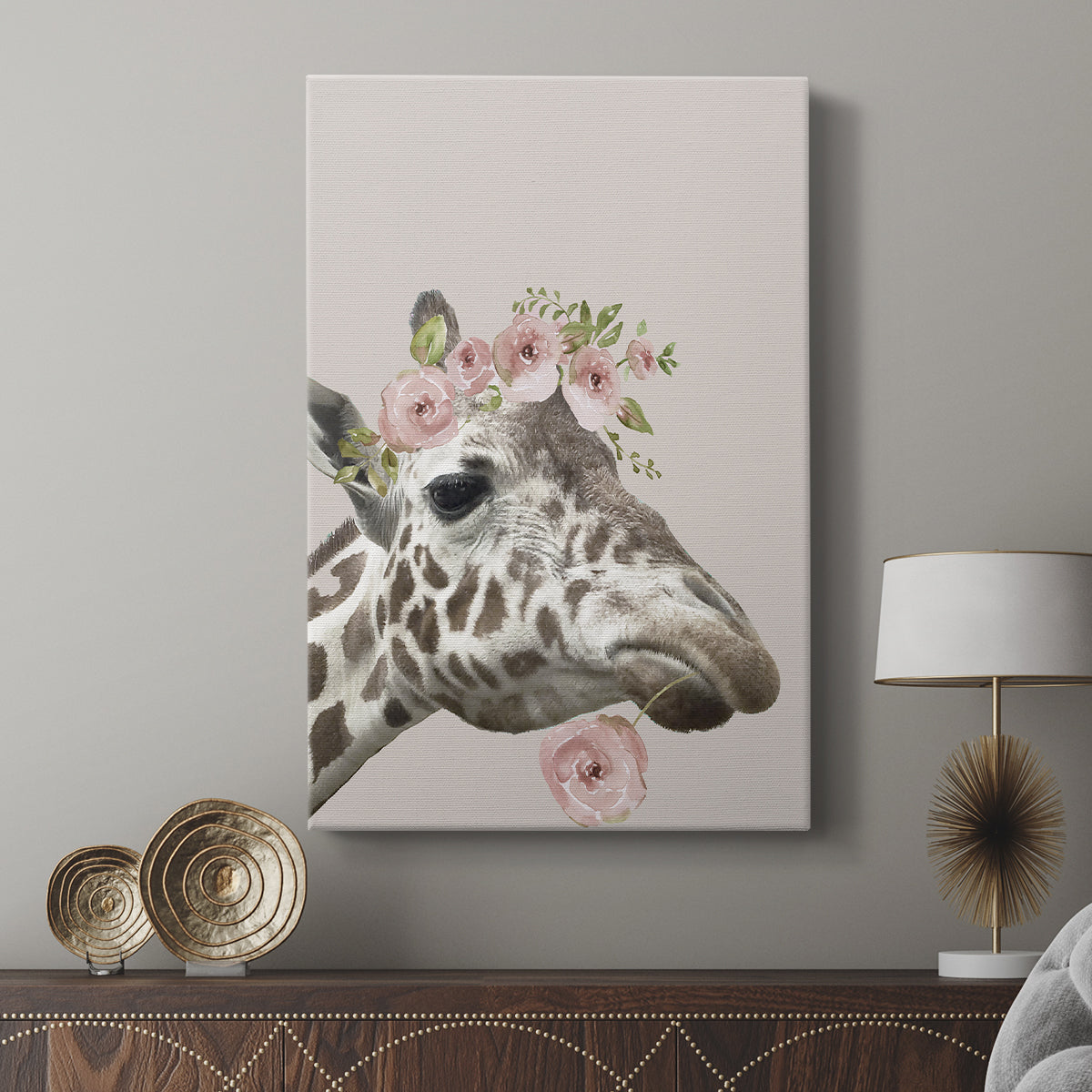 Peek A Boo Giraffe II - Canvas Art Print