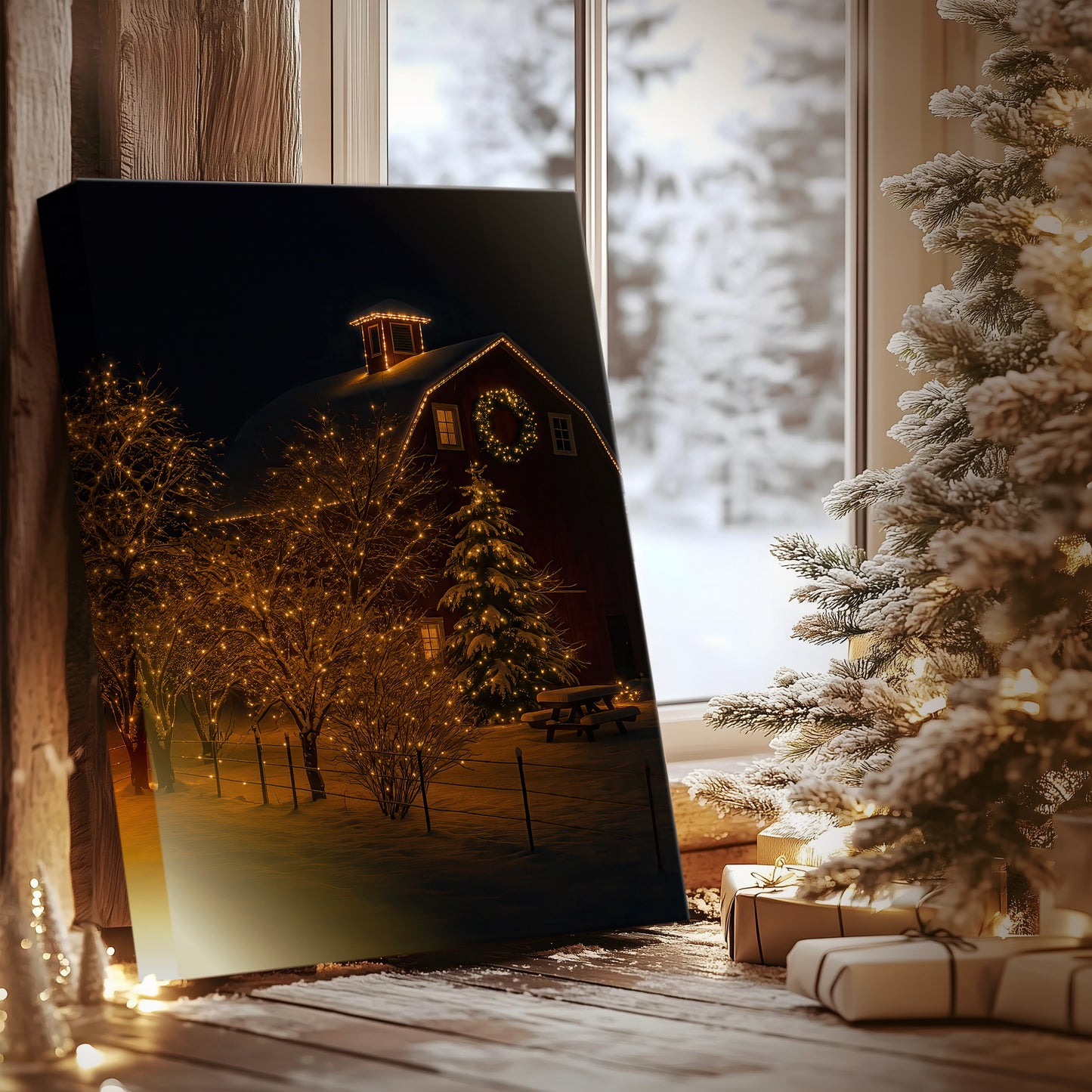 Warm Lantern Star at Dusk - Canvas Art Print