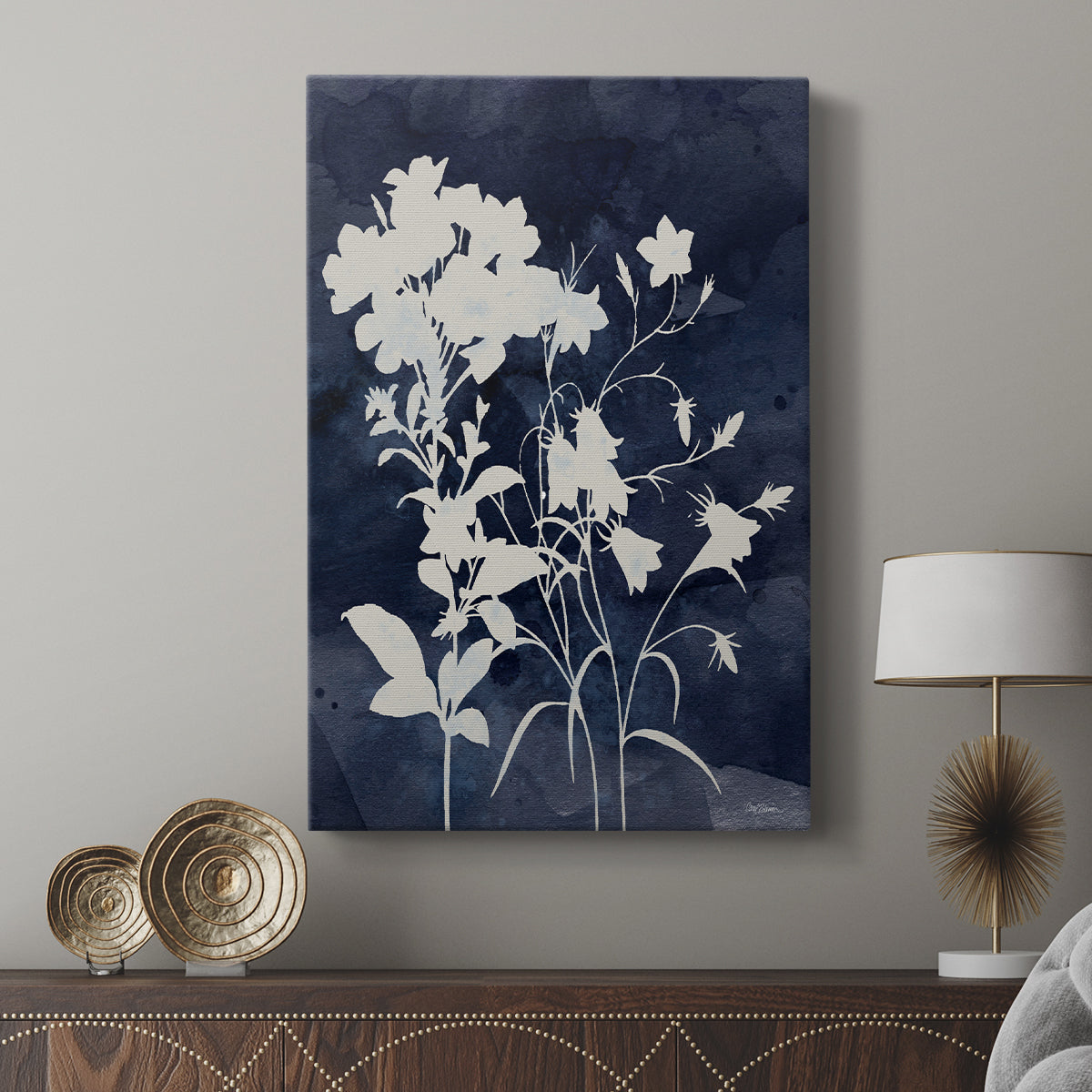 Indigo Botanical II Revisited - Canvas Art Print