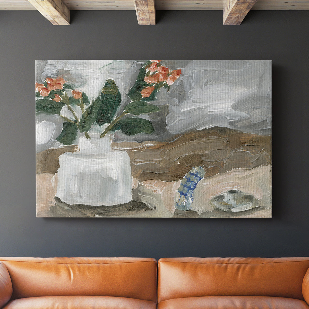 Vase of Pink Flowers III - Canvas Art Print