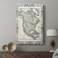 Bordered Map of North America - Canvas Art Print