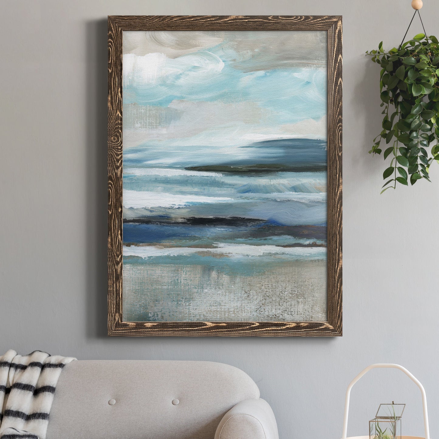 Distant Drama II - Barnwood Framed Canvas Print