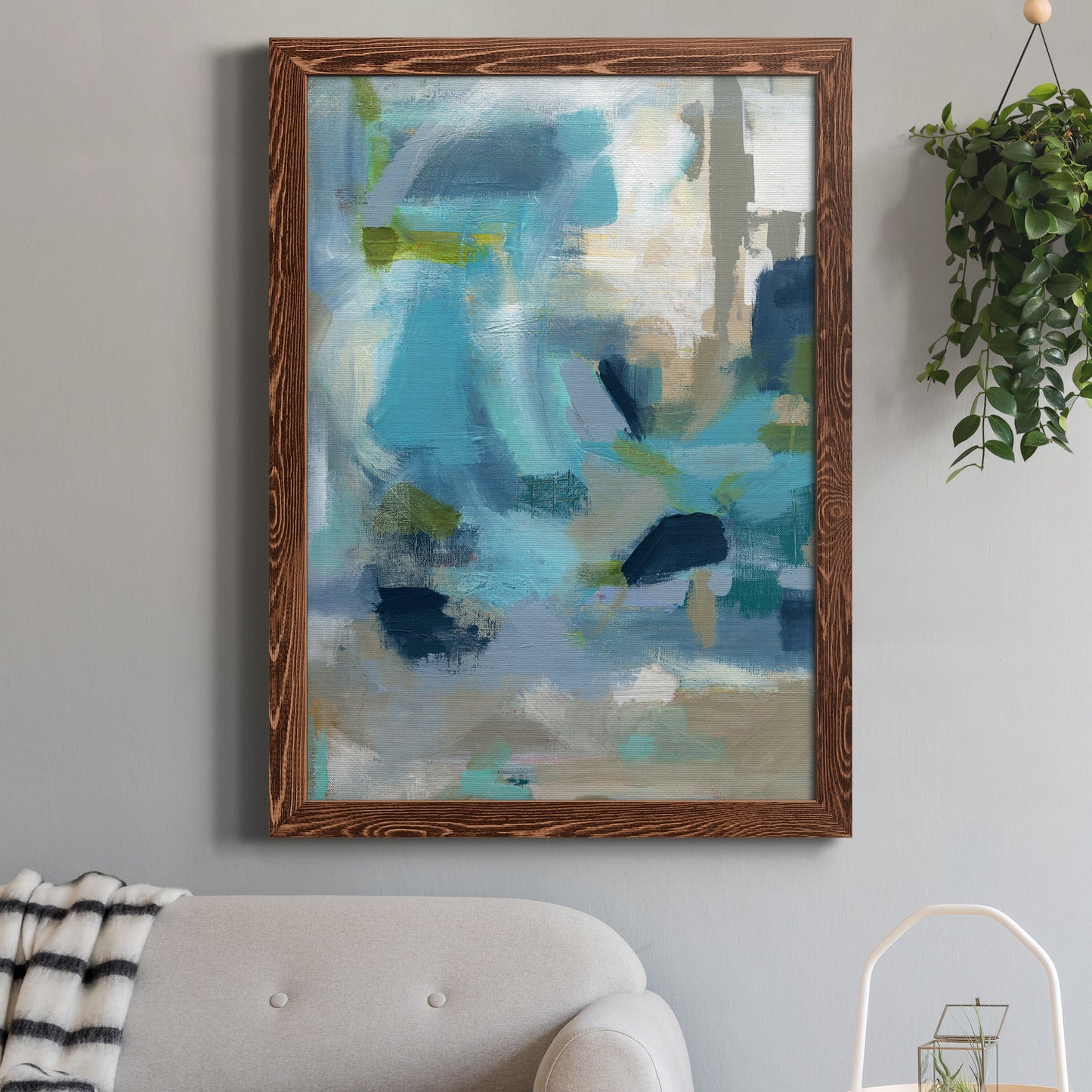 Circle the Beachfront - Barnwood Framed Canvas Print