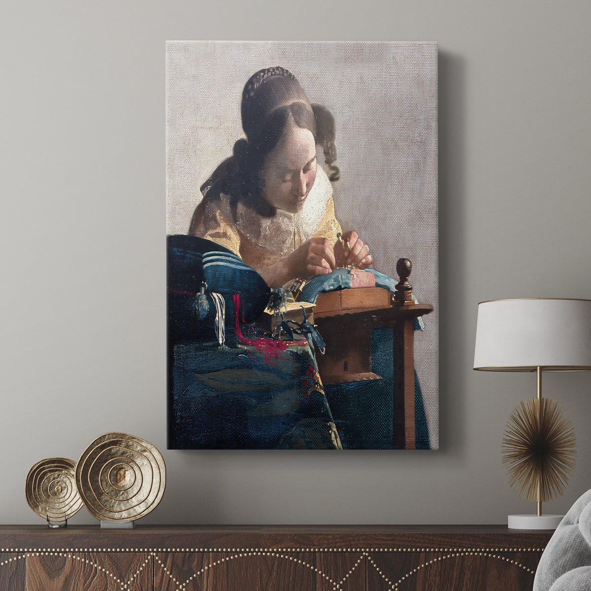 Canvas art print featuring a quiet composition with intricate detail and calm mood displayed in a modern interior space.