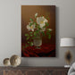 Canvas art print featuring a refined composition with blossoms and transparent glass displayed in a modern interior space.