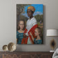 Canvas art print featuring a composed image with multiple figures and gentle tones displayed in a modern interior space.