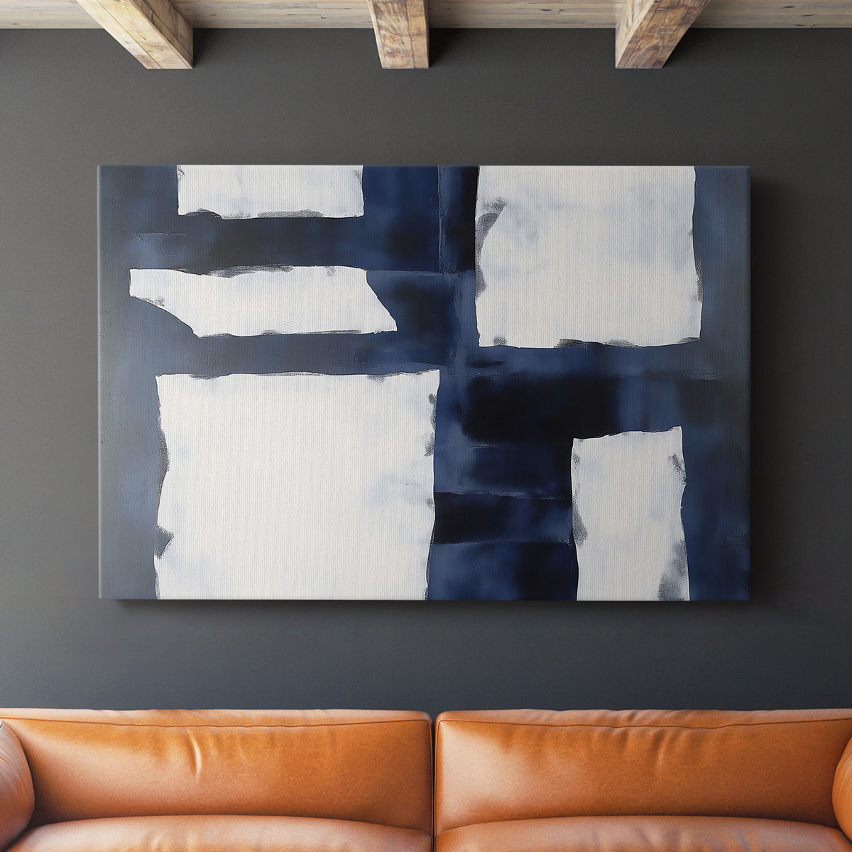 Blue and White Abstract XCIV - Canvas Art Print