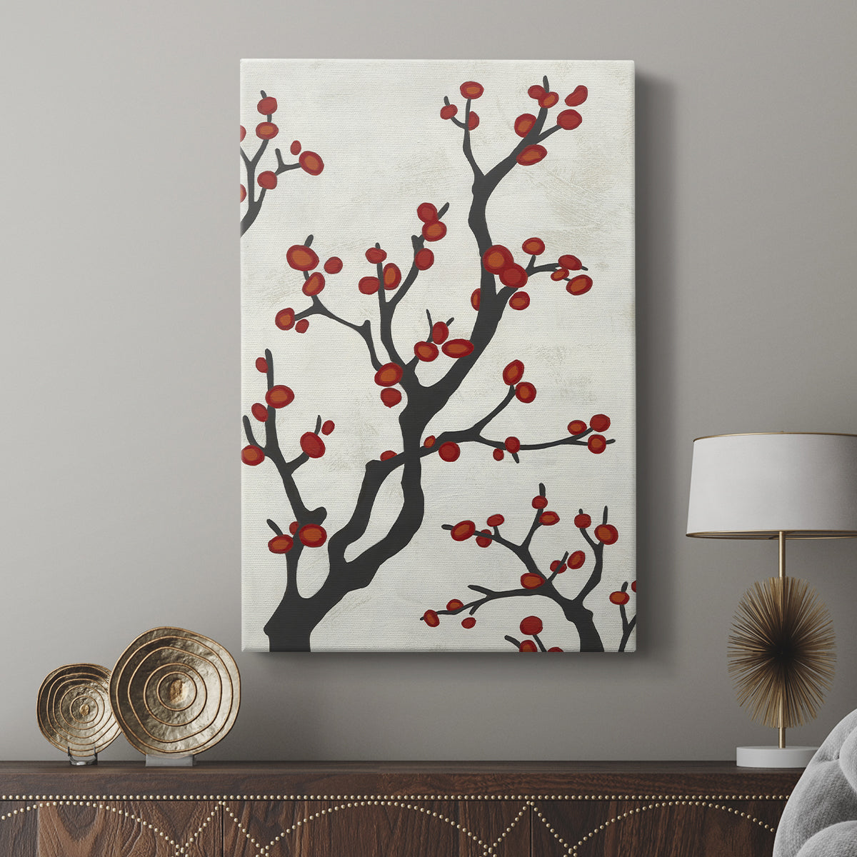 Red Berry Branch I - Canvas Art Print