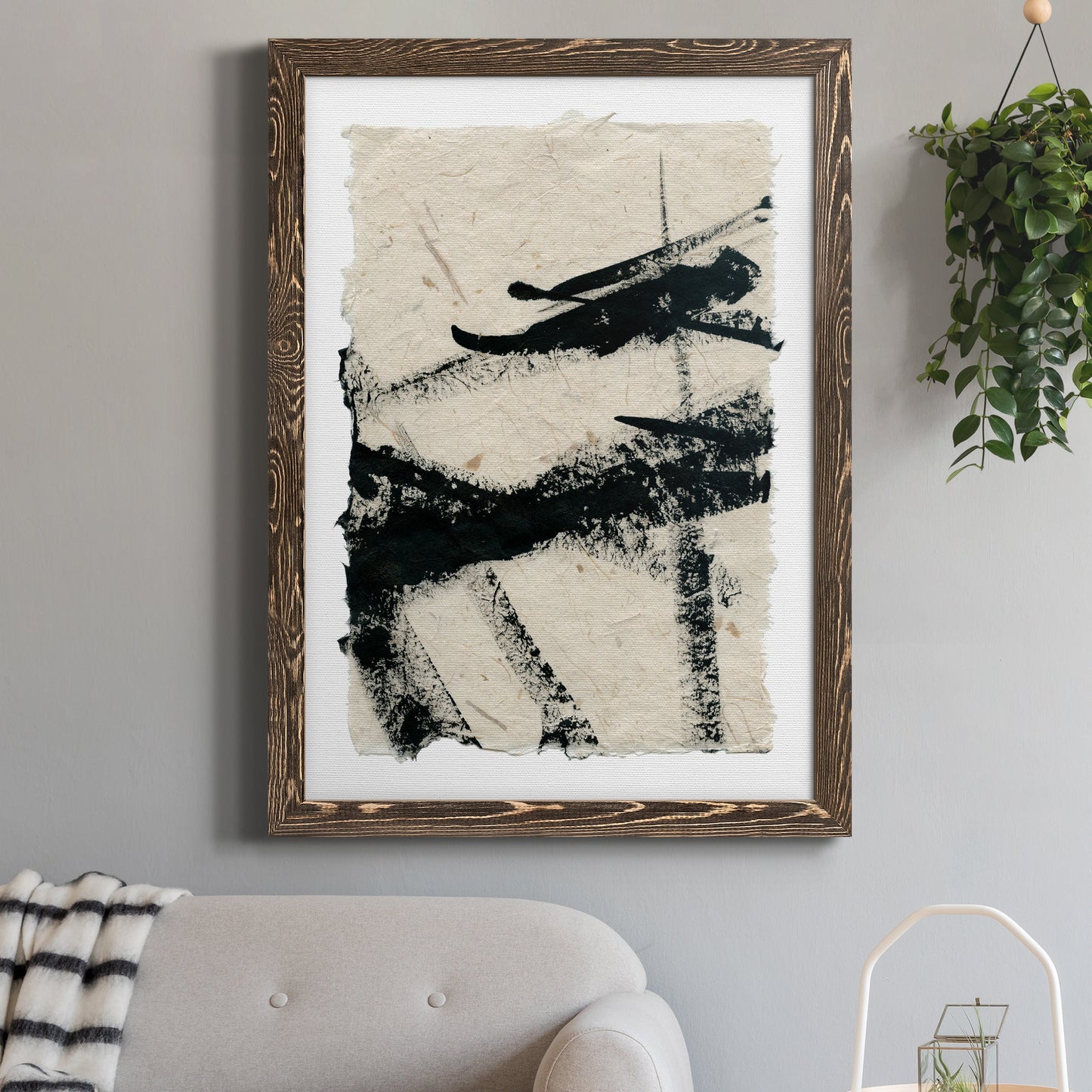 Lines Crossed II - Premium Canvas Framed in Barnwood - Ready to Hang