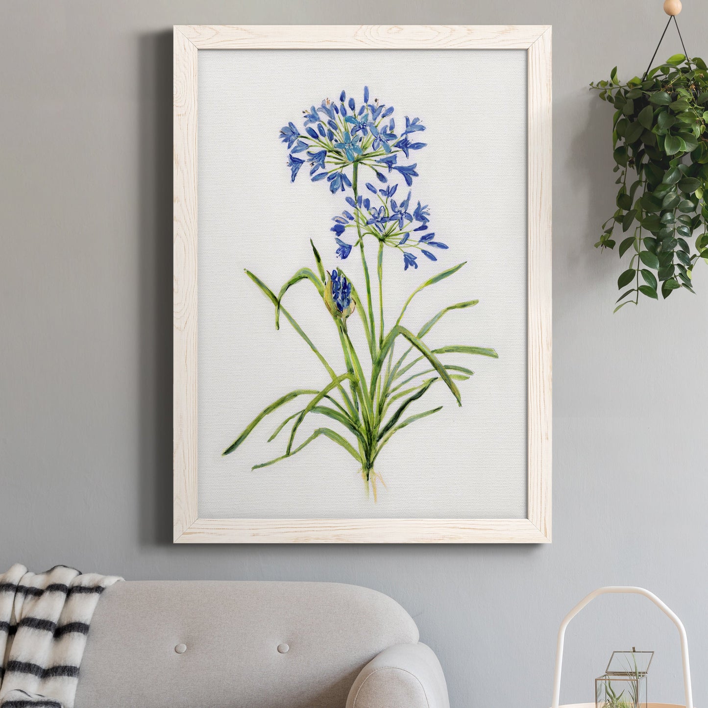 Blue Lively Botanical I - Premium Canvas Framed in Barnwood - Ready to Hang