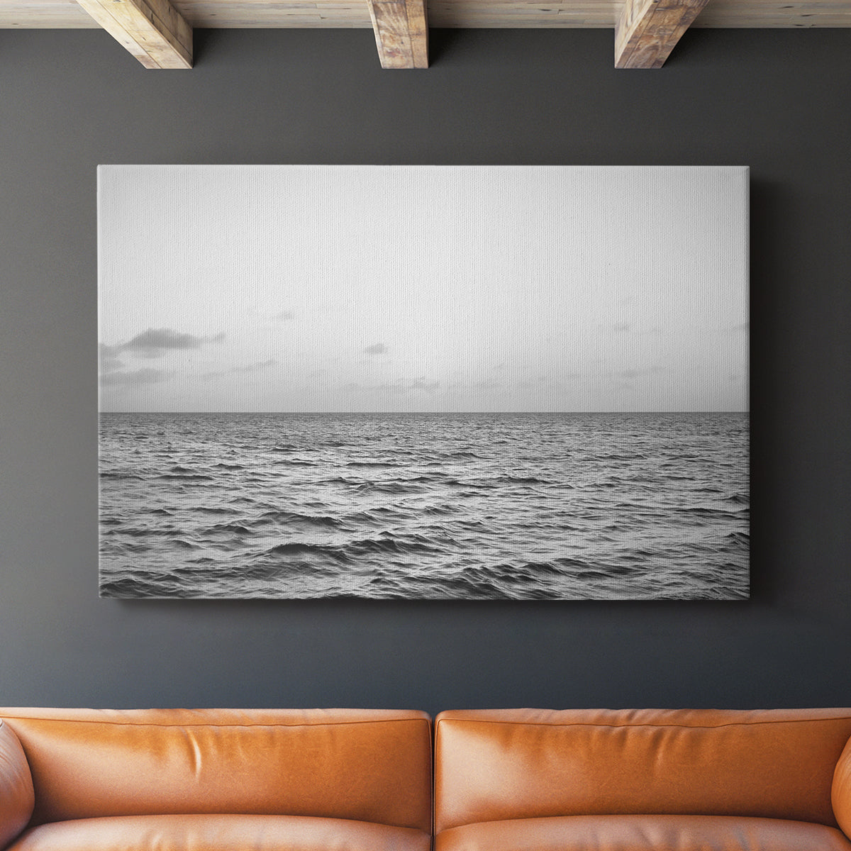 Rough Gray Sea Waves - Canvas Art Print