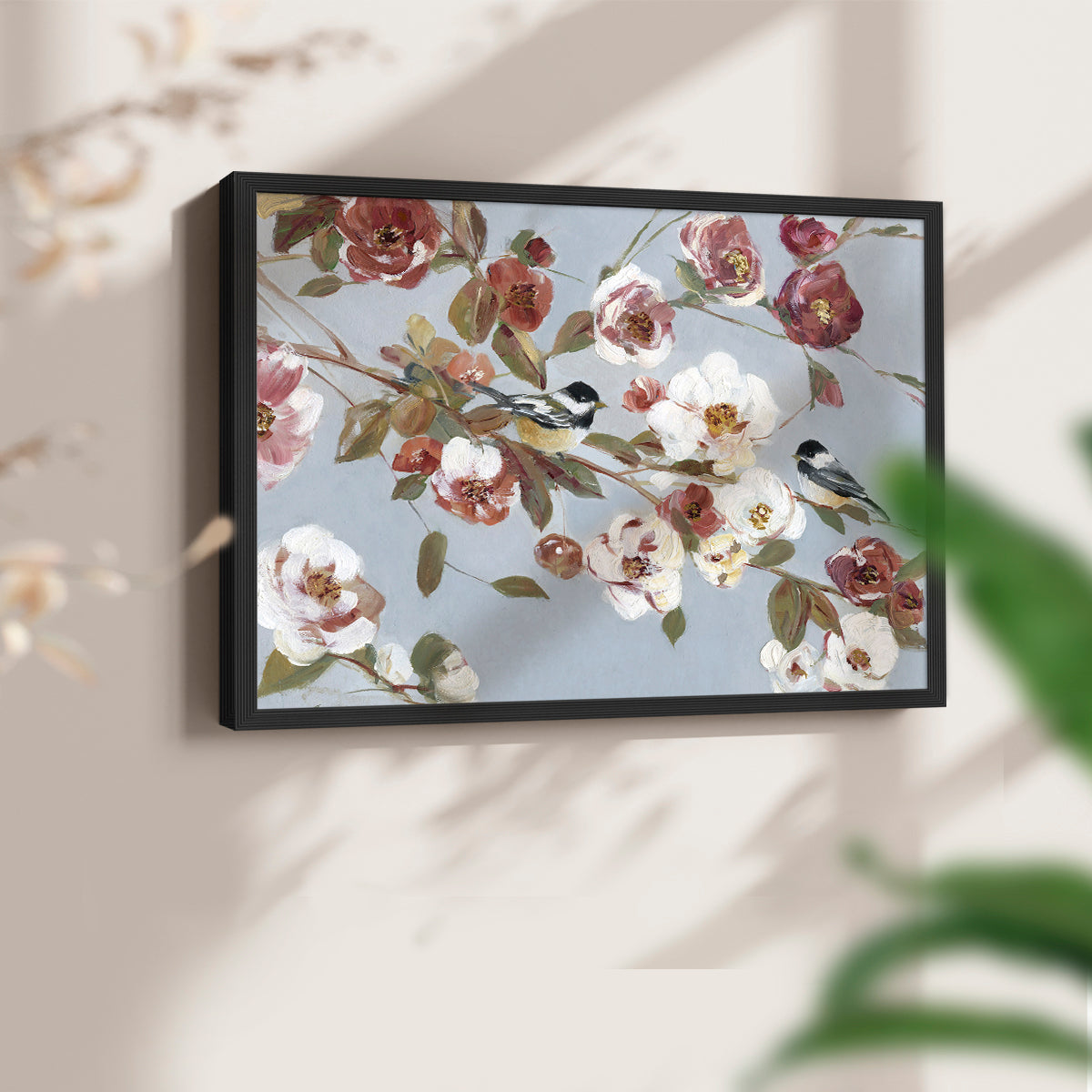 44432,artwork,flowers,songbirds,blooming,pastel colors,nature,painting,tranquility,floral,decor,home,birds,soft tones,wall art,still life,elegance,design,garden,wildlife,peace,beauty,colorful,composition,branches,brushwork,canvas,contemporary,aesthetic,visual,spring,serene,charm,details,flora,fauna,modern,interior design,color palette,harmony,inspiration,Re-stickable,Plants & Flowers