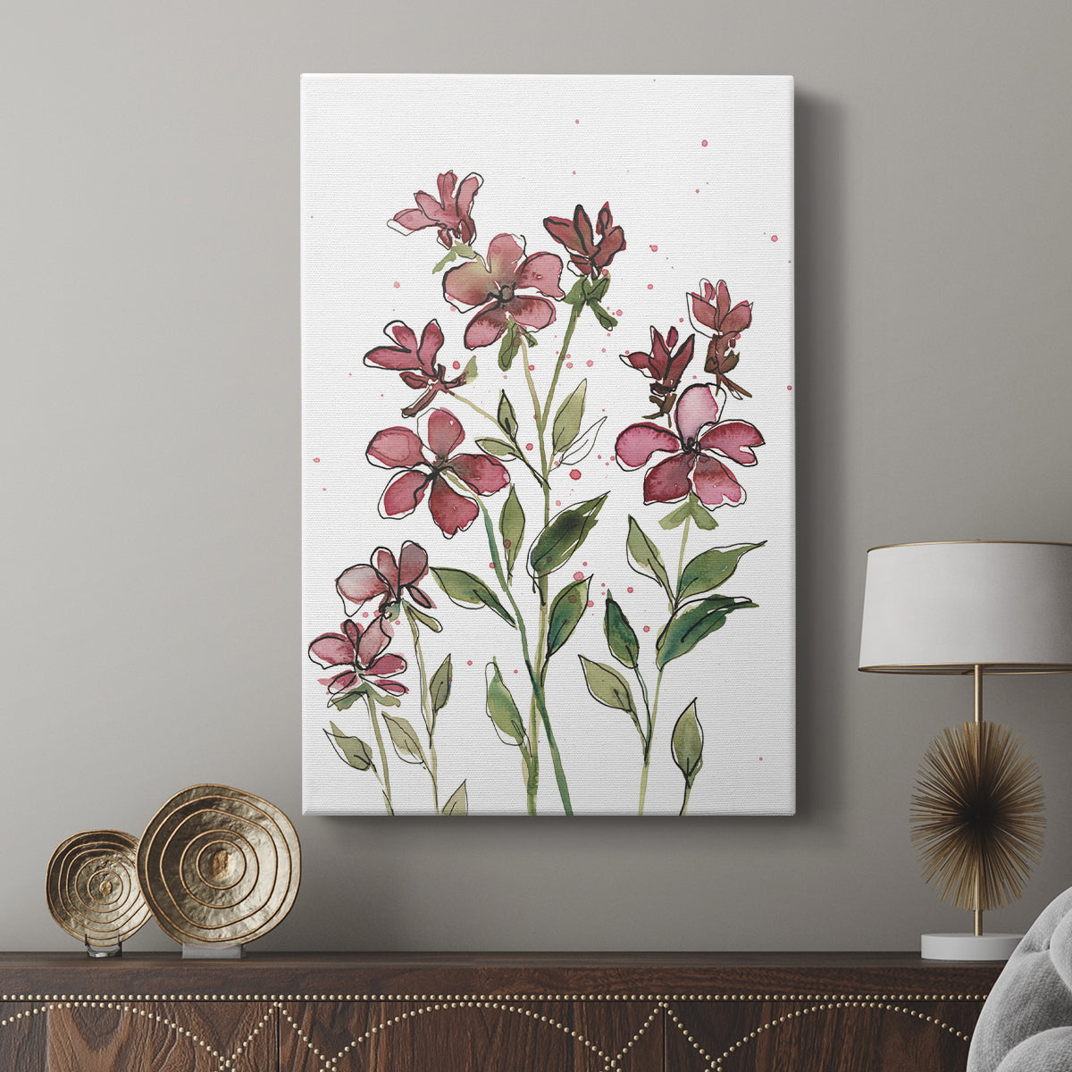 Watercolor Floral Stems II - Canvas Art Print
