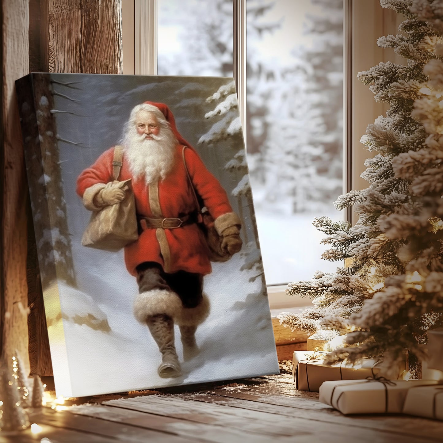 Dawn of Fireside Midwinter - Canvas Art Print