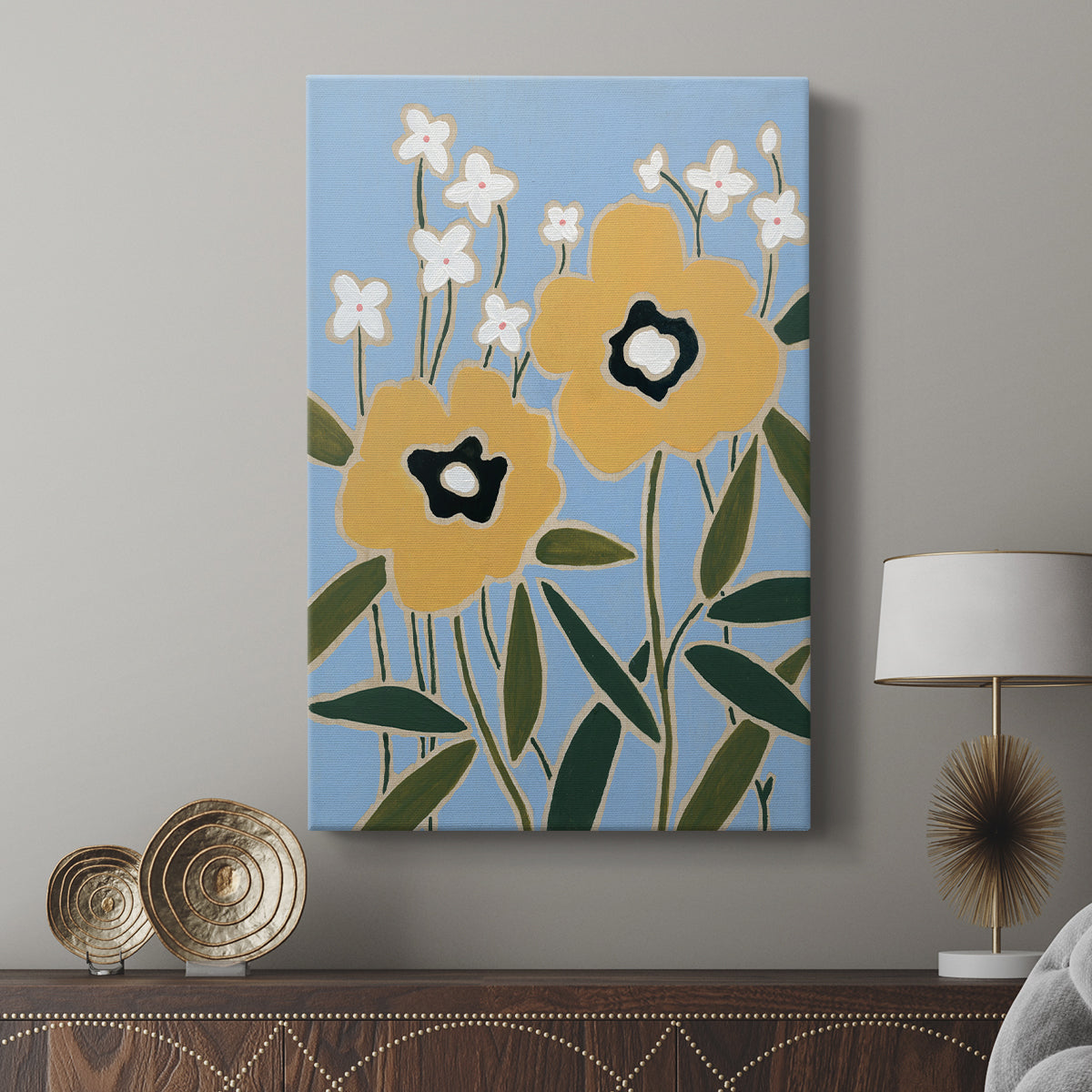 Woodblock Floral II - Canvas Art Print