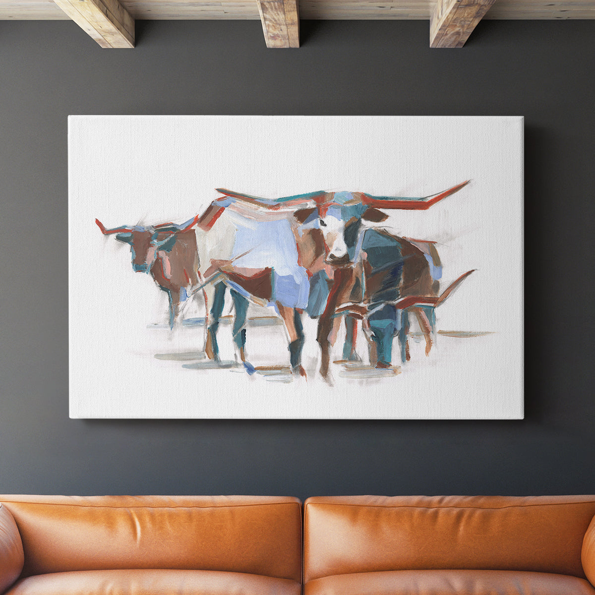 Modern Longhorns II - Canvas Art Print