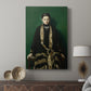 Canvas art print featuring a traditional portrait with minimal background and soft light displayed in a modern interior space.