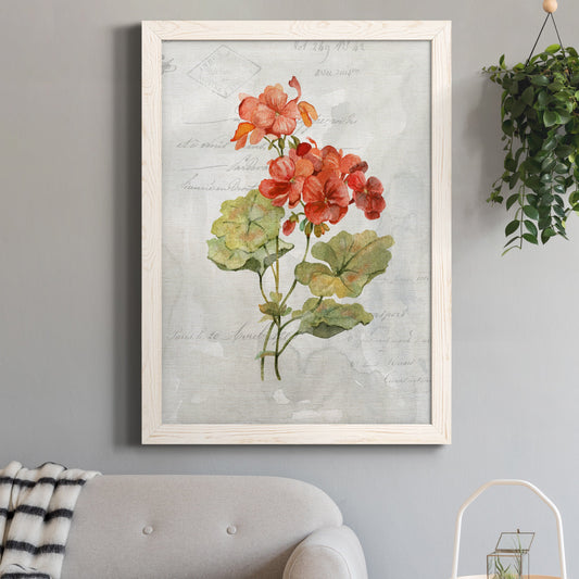 Linen Geranium - Premium Canvas Framed in Barnwood - Ready to Hang