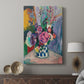 Canvas art print featuring a decorative bouquet with expressive color and texture displayed in a modern interior space.