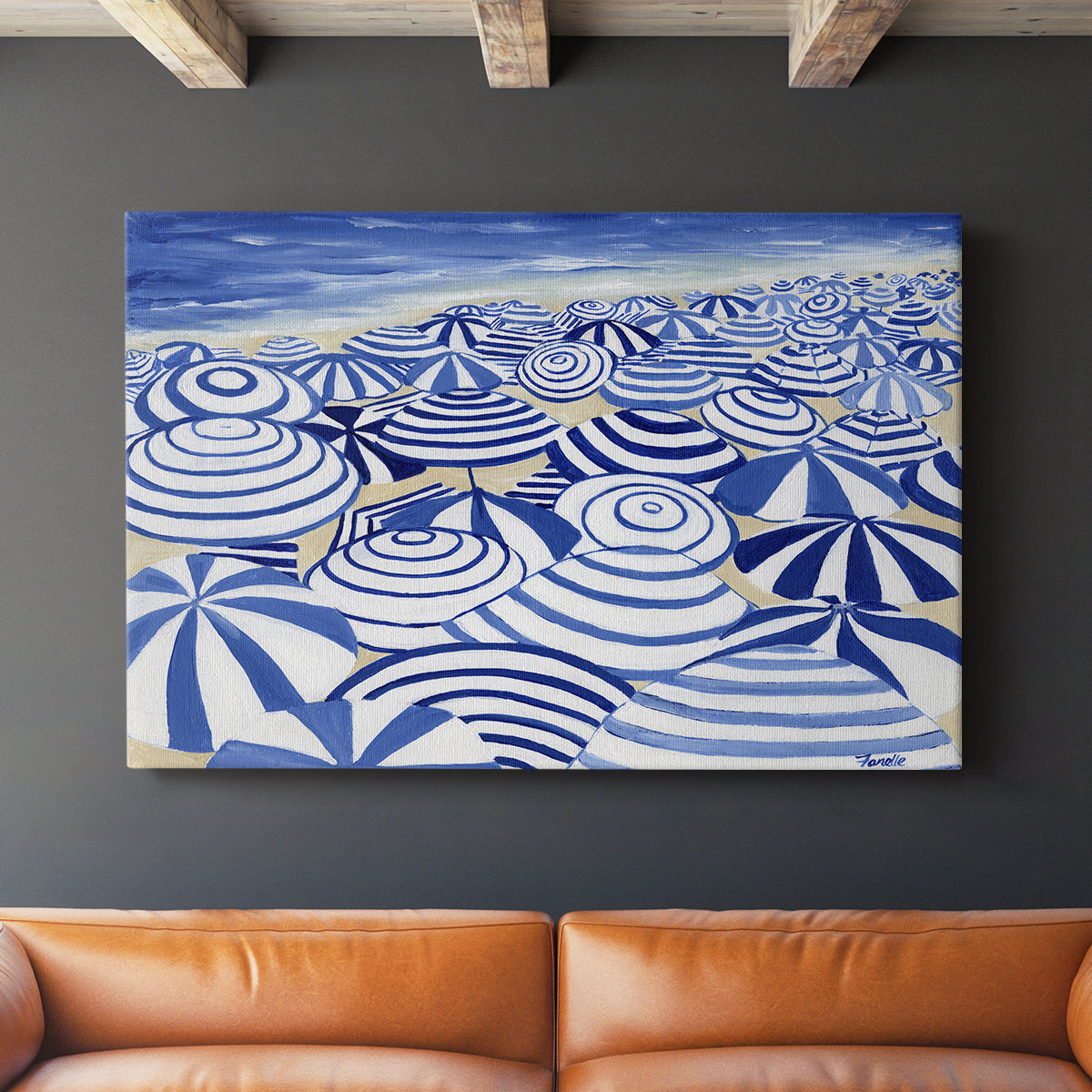 Candy Bowl Prussian Blue - Canvas Art Print