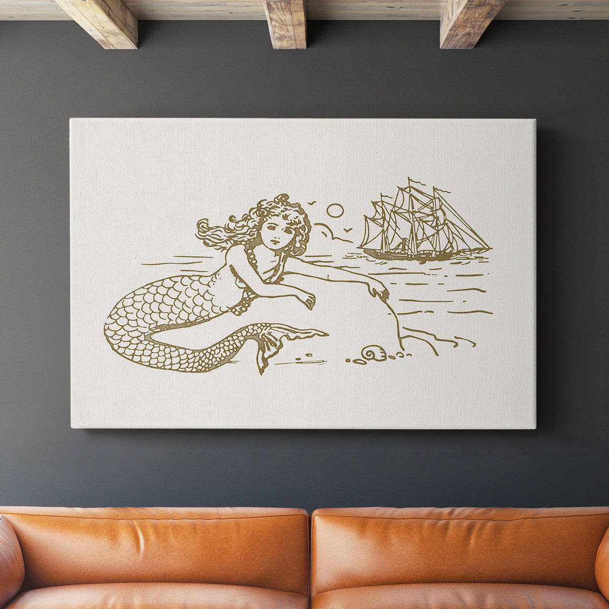 Sunning Mermaid I - Canvas Art Print