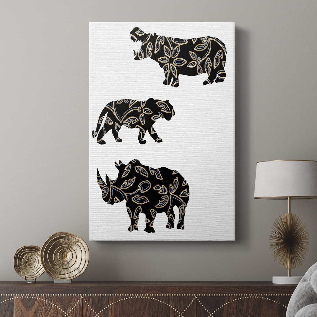 Ornamental Safari Animals II - Canvas Art Print