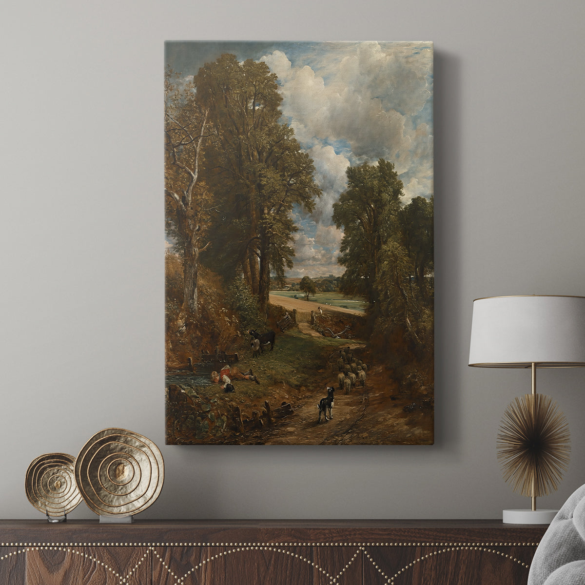 Canvas art print featuring a natural composition with warm tones and rural detail displayed in a modern interior space.