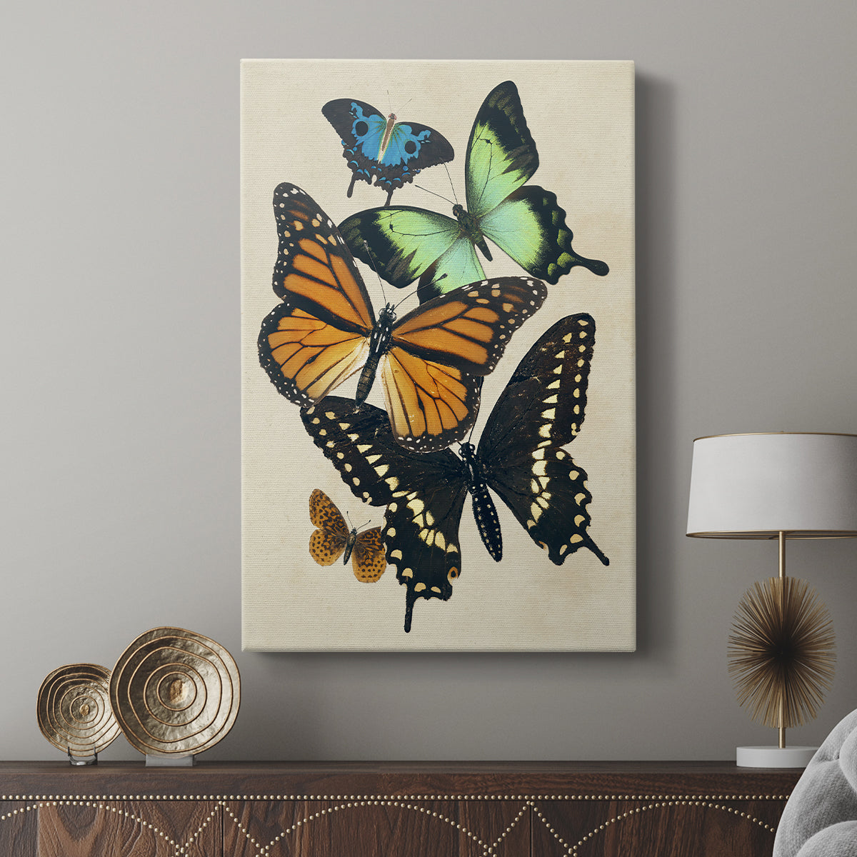 Collaged Butterflies I - Canvas Art Print