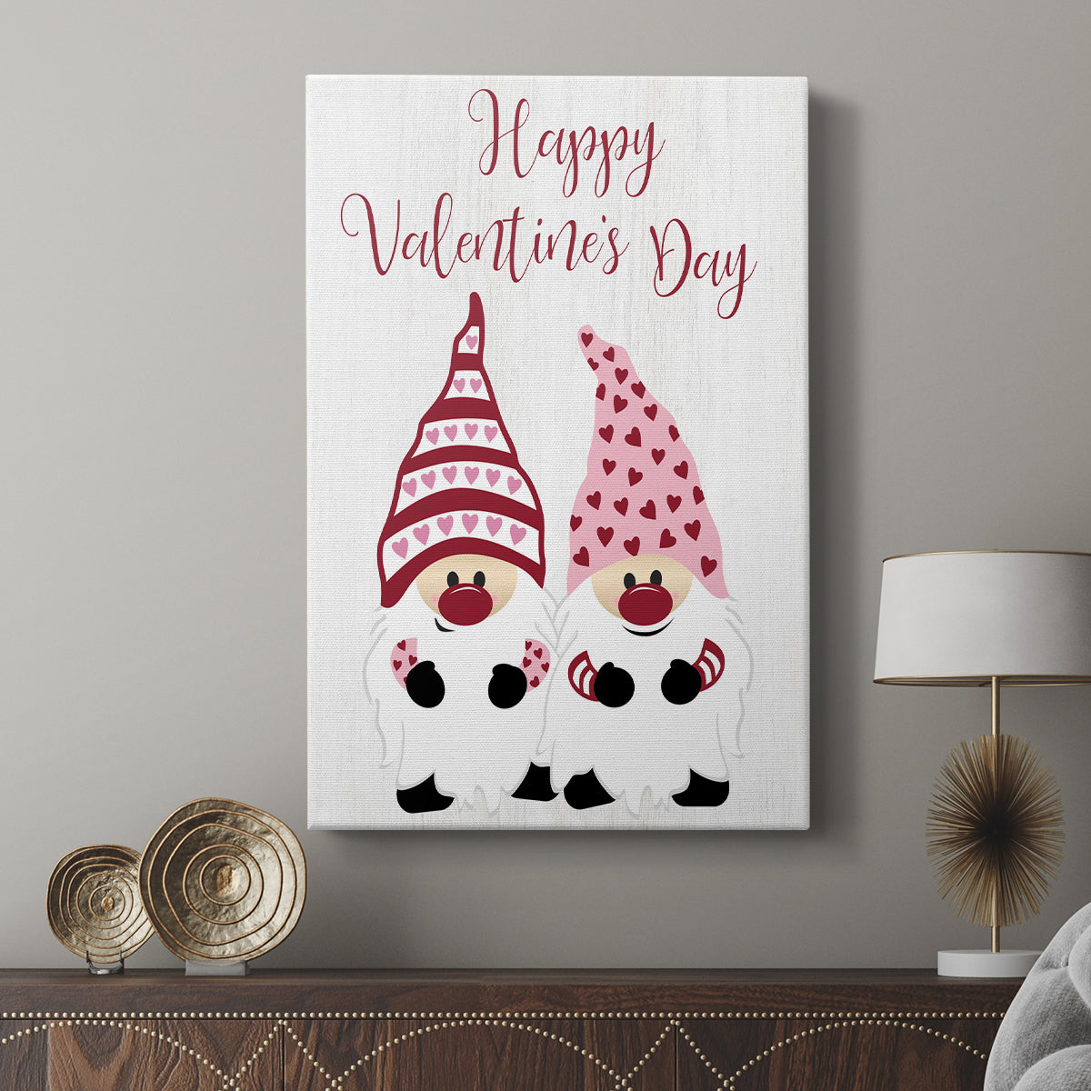 Valentines Gnomes - Canvas Art Print