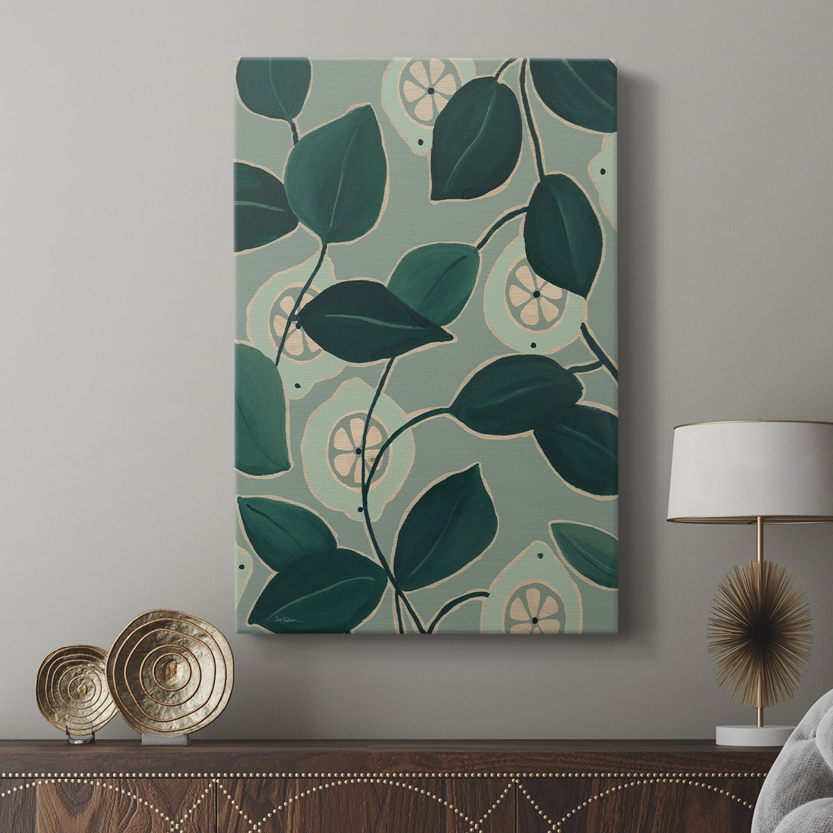 Monochrome Limes - Canvas Art Print