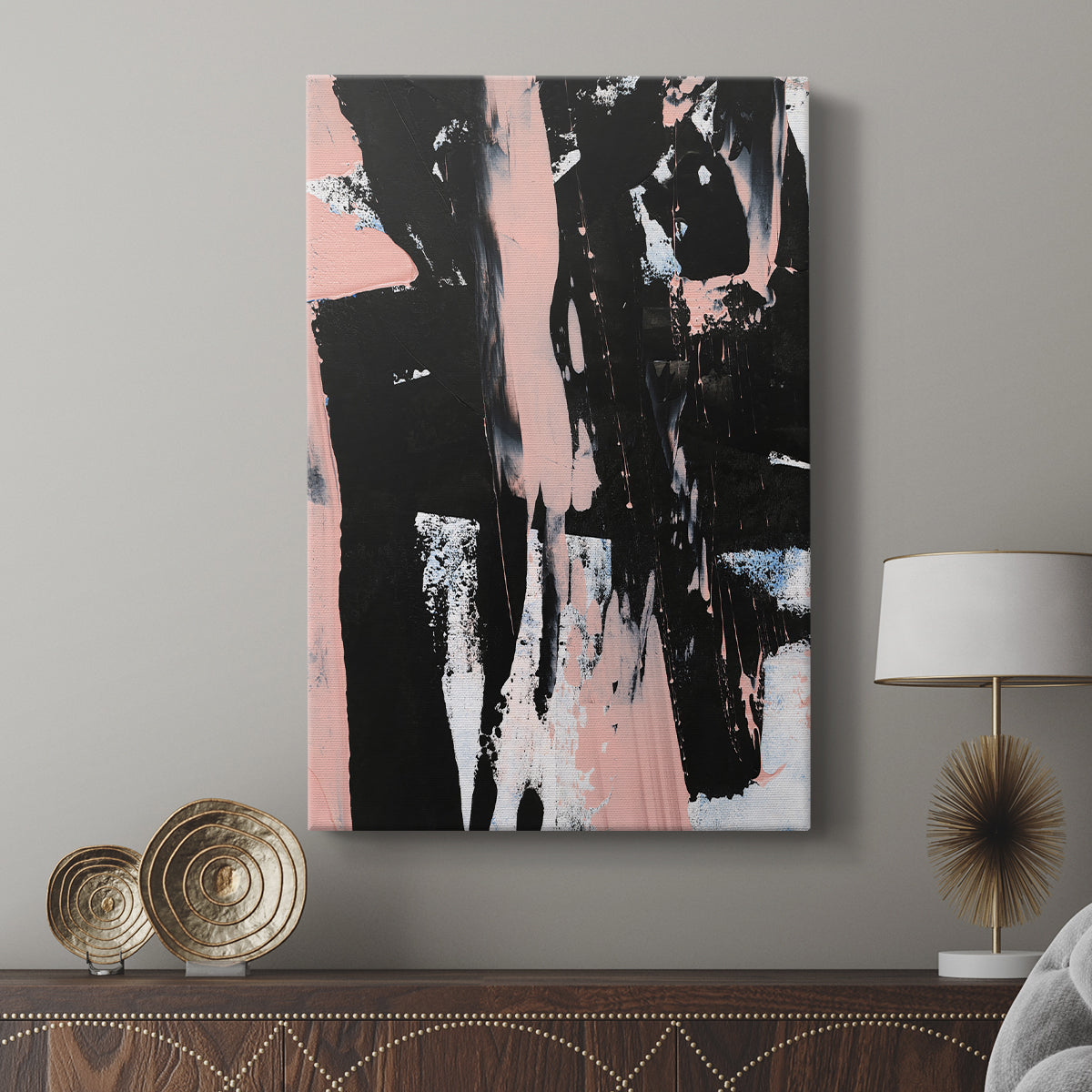 Black & Blush I - Canvas Art Print