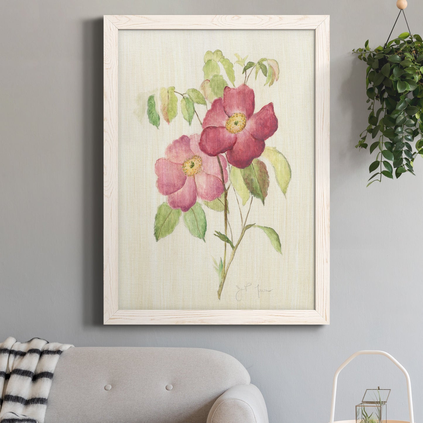 Dusty Rose II - Premium Canvas Framed in Barnwood - Ready to Hang