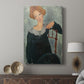 Canvas art print featuring a modernist figure with a long neck and minimal detail displayed in a modern interior space.