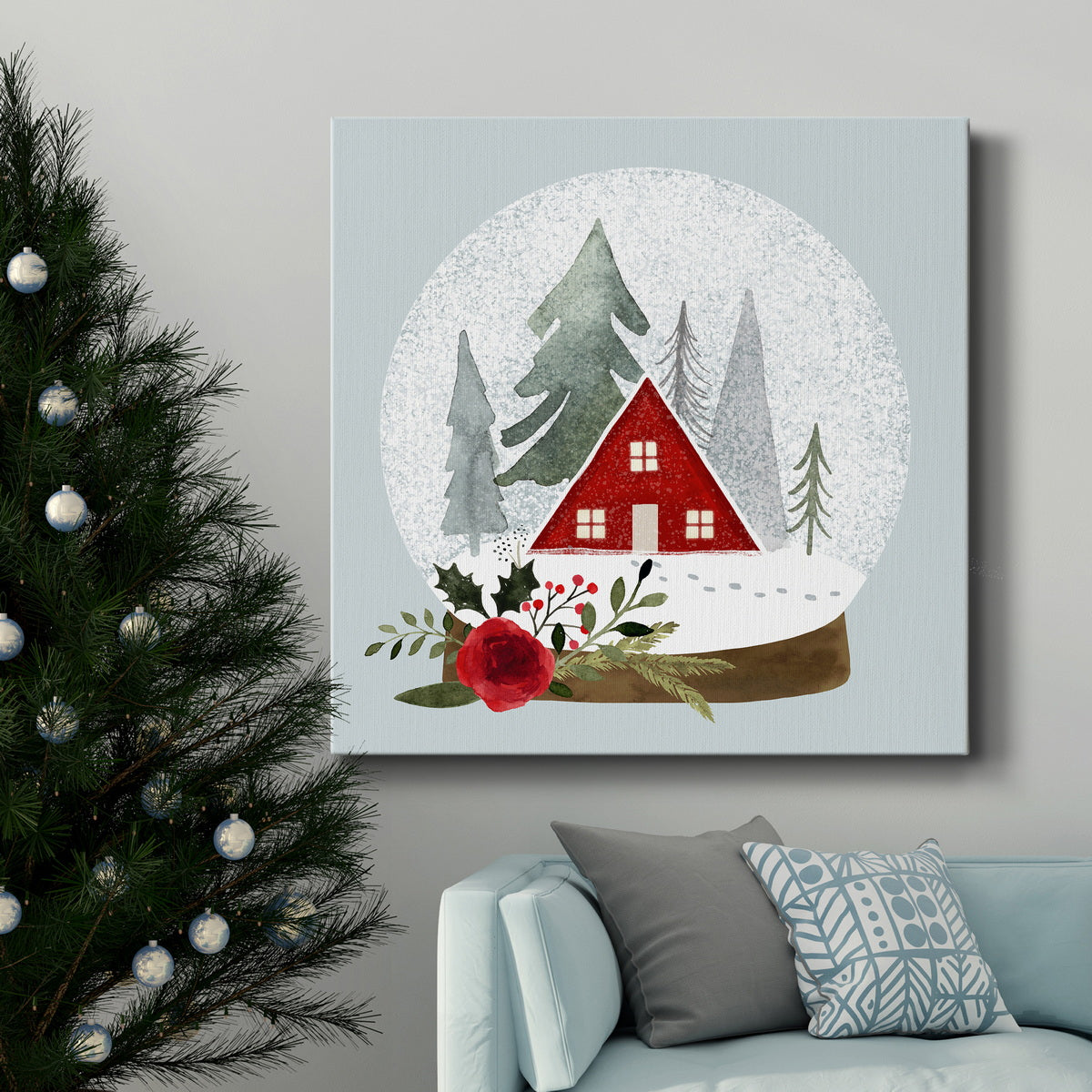 Snow Globe Village II-Premium Gallery Wrapped Canvas - Ready to Hang