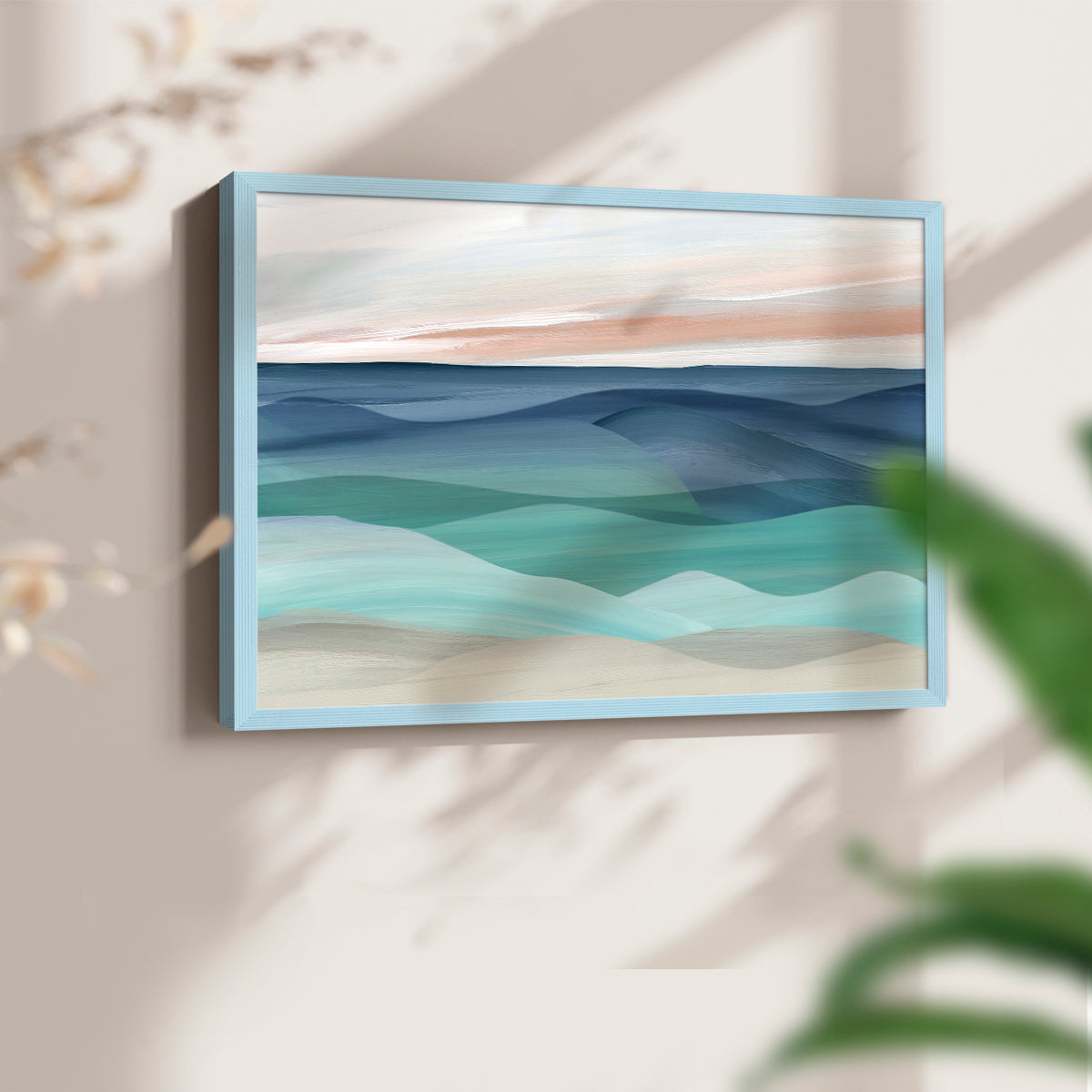 43524,abstract,ocean,landscape,art,painting,modern,sunset,blue,green,tranquility,waves,color,decor,home,framed,contemporary,nature,ocean view,coastal,seascape,peaceful,wall art,interior design,smooth,texture,horizon,stylish,ocean colors,creative,relaxation,scenery,sea,calming,atmosphere,aesthetic,visual,bright,layered,Re-stickable,Abstract