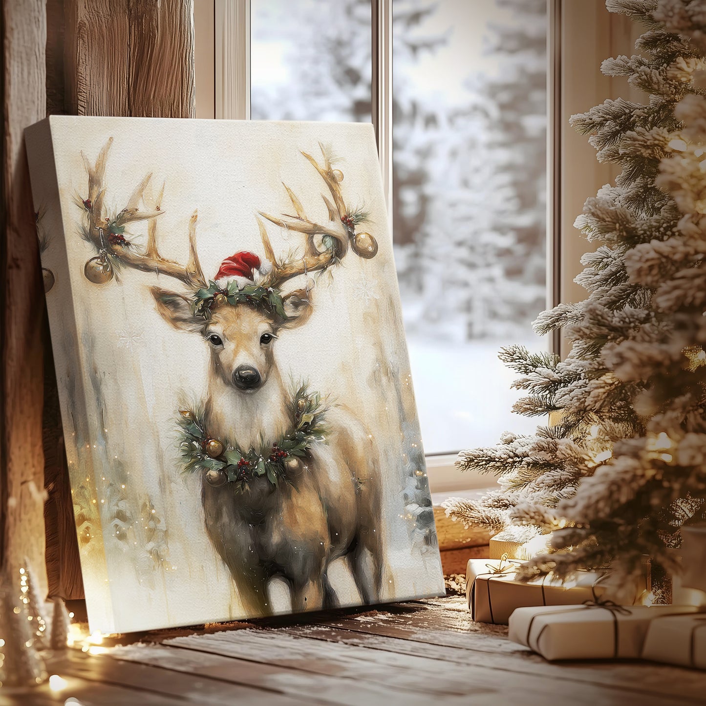 Tinsel-Gold Bells Parish - Canvas Art Print