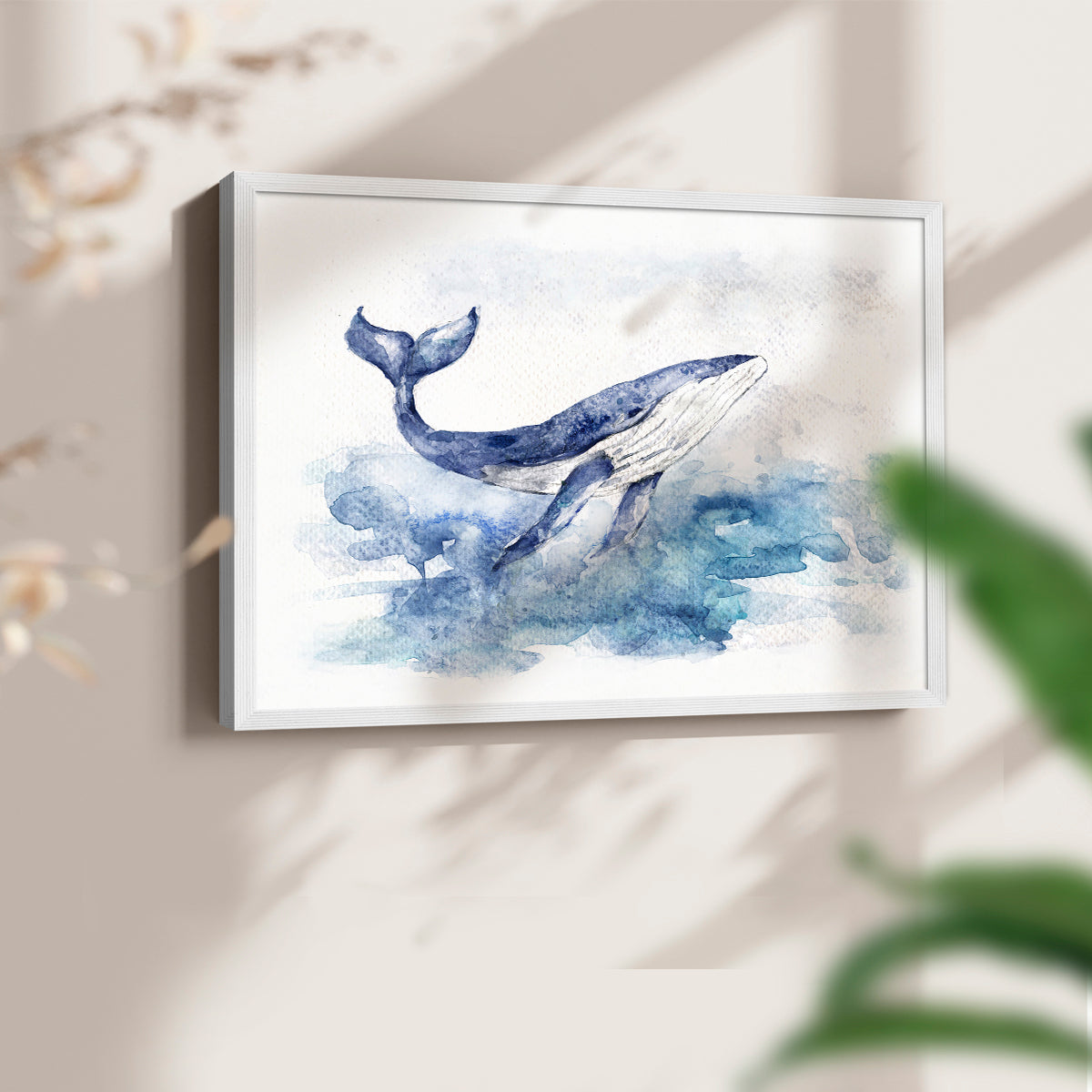 45573,whale,ocean,watercolor,painting,marine life,art,nature,blue,aquatic,surfacing,tranquil,wildlife,sea,animal,creative,illustration,water,beauty,environment,serene,ocean waves,natural habitat,fluke,graceful,peaceful,splash,oceanic,underwater,movement,glassy water,coastal,wild,ocean view,marine environment,fine art,tranquility,blue tones,fluid,Re-stickable,Nautical & Beach