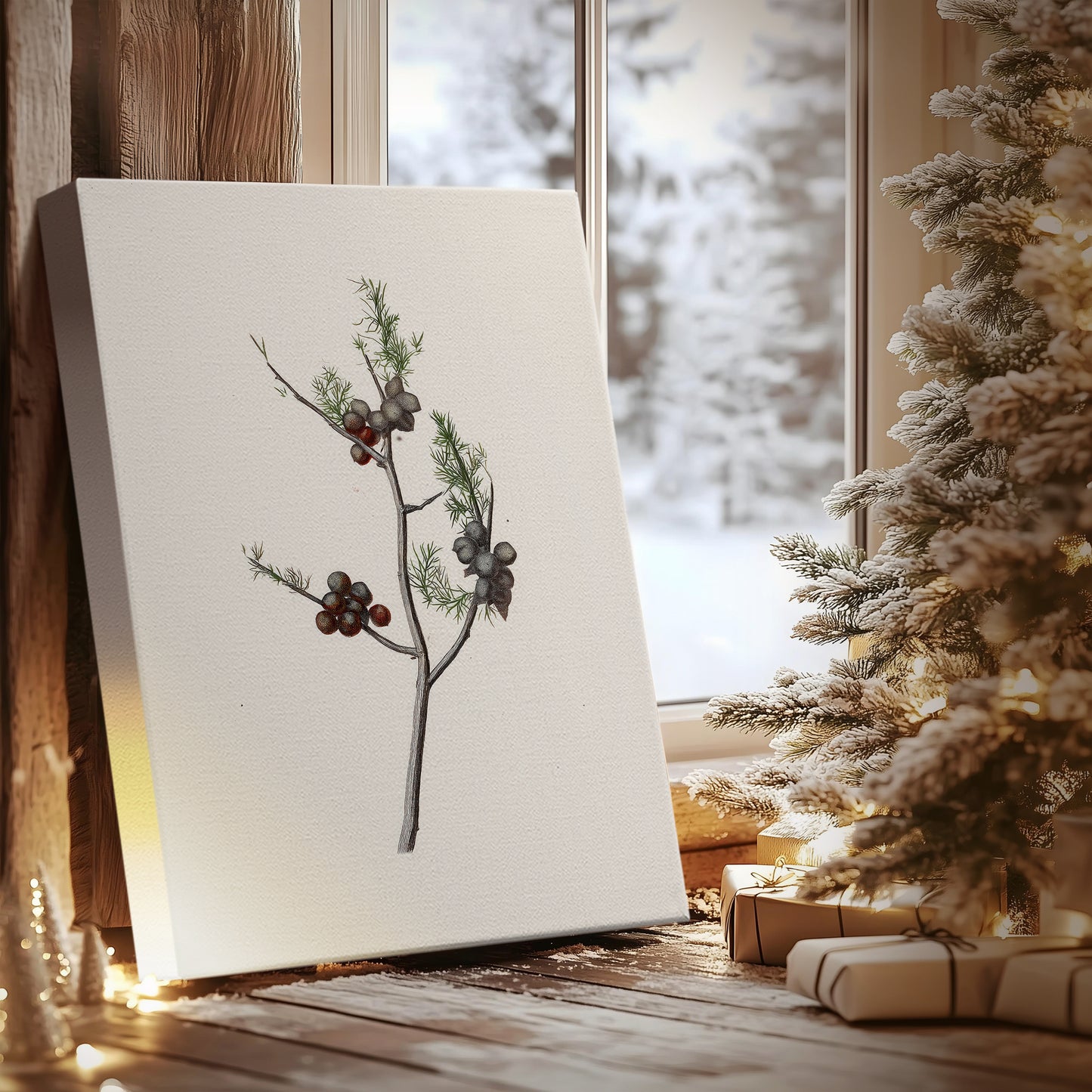 Silver Nativity Promise - Canvas Art Print